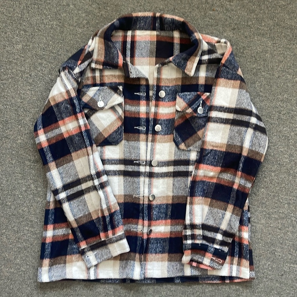 Plaid Flannel light weight jacket, lightly worn